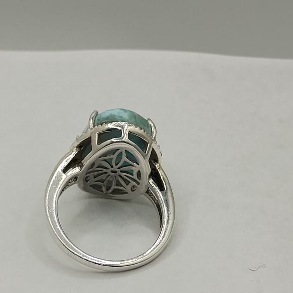 Sterling Silver Blue Larimar Ring Sz 6 - Picture 4 of 6